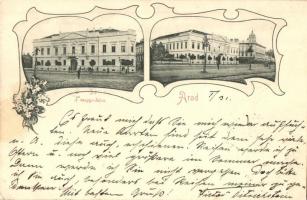 Arad, Megyeház. Kerpel Izsó / county hall, floral, Art Nouveau (EK)