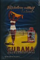 Cubana bronzbarnítóval fájdalom nélkül barnul..., átlátszó reklámfólia, 19x28 cm