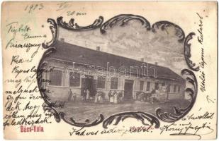 Kula, Bácskula; Postahivatal / post office, Art Nouveau (vágott / cut)