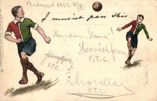 I mustnt pass this / football art postcard, Raphael Tuck & Sons Write Away Postcard Serie 129. Kanitz C. és Fiai (EK)