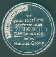 1997. "Fritz Henkel" ezüst hálaérem 31,25g T:PP Díszdobozban!