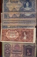 Kis pengő, infla tétel 175db bankjegy, 14 klf T:II