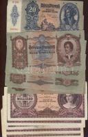 Kis pengő, infla tétel 175db bankjegy, 14 klf T:II