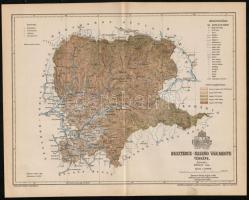1893 Beszterce-Naszód vármegye térképe, tervezte Gönczy Pál, Pallas Nagy Lexikona, 30x24 cm