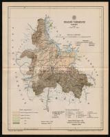 1893 Brassó vármegye térképe, tervezte Gönczy Pál, Pallas Nagy Lexikona, 30x24 cm