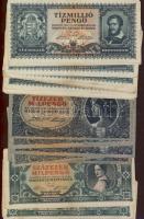 Kis pengő, infla tétel 175db bankjegy, 14 klf T:II