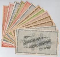 1946. 13db-os vegyes adópengő bankjegy tétel, közte fordított címer T:II-III-