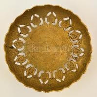 Indiai áttört szélű réz tál, d:23 cm