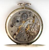 Tissot ezüst (Ag.) zsebóra, Sárga János [ékszerész], Budapest, jelzett, nem működik, bruttó 53,2 g