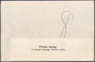 cca 1910 Perzsiai tüzérség Teherán utcáin, hátoldalán feliratozva, 10,5x16 cm