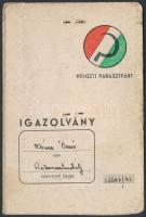 1947-1949 Nemzeti Parasztpárt tagsági igazolványa, számos tagsági bélyeggel, fényképpel, kissé viseltes állapotban.