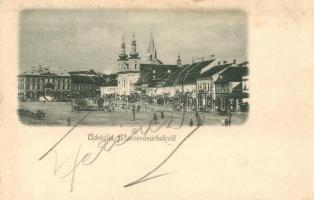 Marosvásárhely, Targu Mures; Fő tér templommal / square with church