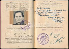 1948 Ideiglenes Határszéli Útiigazolvány megyebirtokosok részére, fényképpel, magyar és cseh nyelven...