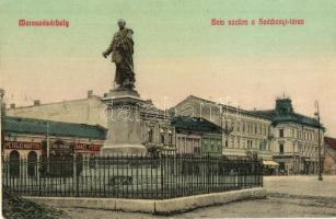 Marosvásárhely, Targu Mures; Bem szobor a Széchenyi téren, Petelei Márton, Schul Henrik és Izmael Ferenc üzlete, Központi és Transilvania szálloda. Reichardsperg kiadása / square, monument, shops, hotels