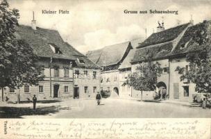 Segesvár, Schässburg, Sighisoara; Kleiner Platz / kis tér, Teutsch kiadása / square (fa)