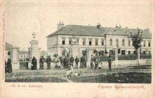 Marosvásárhely, Targu Mures; Császári és királyi laktanya bejárata katonákkal. Reichardsperg kiadása / K.u.K. military barracks entry with soldiers (EK)