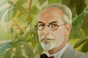 Zádor István (1882-1963): Önarckép 1942. Vegyes technika, karton, jelzett, üvegezett keretben, 68×59...