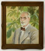 Zádor István (1882-1963): Önarckép 1942. Vegyes technika, karton, jelzett, üvegezett keretben, 68×59...