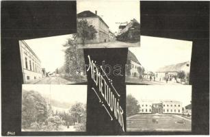 Németújvár, Güssing; Gróf Daskovits kastélya, posta, utcakép, üzlet / castle, post office, street view, shop (EK)