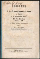 1852 Iglau, Programm des k.k. Obergymnasiums zu Iglau für das Schuljahr 1851-1852, 40p