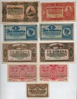 1902-1920. 1K-1000K (10x) vegyes magyar korona bankjegy tétel T:III-IV