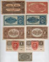 1902-1920. 1K-1000K (10x) vegyes magyar korona bankjegy tétel T:III-IV