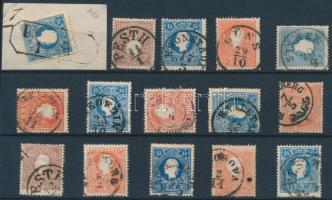 15 stamps with nice, readable cancellations, 15 db bélyeg szép / olvasható bélyegzésekkel