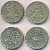 Nagy-Britannia 1983-1993. 1Ł (4x) T:2,2- kis ph.
Great Britain 1983-1993. 1 Pound (4x) C:XF,VF smal...