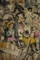 Tallós Prohászka István (1896-1974): Vásár. Olaj, vászon, jelzett, keretben, 50×73 cm