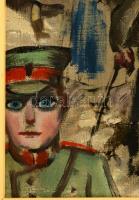 Tallós Prohászka István (1896-1974): Vásár. Olaj, vászon, jelzett, keretben, 50×73 cm