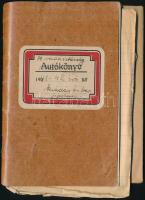 1941-1942 Vadászati társaság könyvecskéje, dokumentumai, Nemeskajal, számos bejegyzéssel kiadásokról, bevételről.
