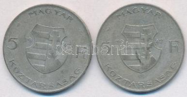 1947. 5Ft Ag "Kossuth" (2x) T:2-,3