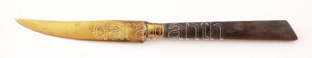 XX. sz eleje: Uchatius rózsafa nyelű vajazó kés készlet. Acél és bronz. Eredeti dobozában / Begining...