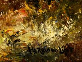 Herman jelzéssel: Séta az erdőben. Olaj, vászon, 60×50 cm