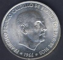 Spanyolország 1966(67). 100P Ag "Franco" T:2