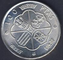 Spanyolország 1966(67). 100P Ag "Franco" T:2