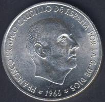 Spanyolország 1966(67). 100P Ag "Franco" T:2