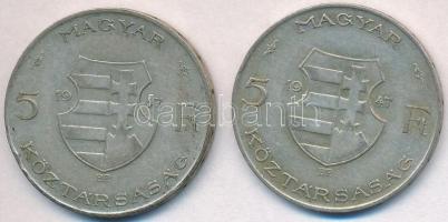 1947. 5Ft Ag "Kossuth" (2x) T:2-