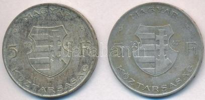 1947. 5Ft Ag "Kossuth" (2x) T:2-,3