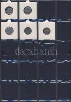 Hagyaték gyűjtemény, egész világ, régi és új, 136db érme, benne nominál és tengerentúl, 13 lapos, laponként 12 férőhelyes, újszerű albumban T:1,2 (többsége),3 (kevés)