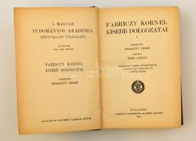 Fabriczy Kornél kisebb dolgozatai. Fordította Rózsaffy Dezső. Bp., 1915, MTA. Kiadói egészvászon köt...