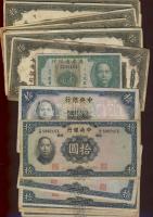Régi kínai bankjegyek, kevés P.R.C-vel 431db, duplákkal, főleg 1930-40-es évekből, használt és erőse...