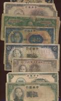 Régi kínai bankjegyek, kevés P.R.C-vel 431db, duplákkal, főleg 1930-40-es évekből, használt és erőse...