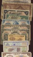 Régi kínai bankjegyek, kevés P.R.C-vel 431db, duplákkal, főleg 1930-40-es évekből, használt és erőse...