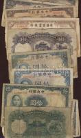 Régi kínai bankjegyek, kevés P.R.C-vel 431db, duplákkal, főleg 1930-40-es évekből, használt és erőse...