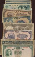 Régi kínai bankjegyek, kevés P.R.C-vel 431db, duplákkal, főleg 1930-40-es évekből, használt és erőse...