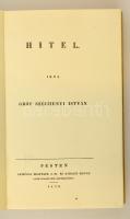 Gróf Széchenyi István: Hitel. Pest, 1830, Petrózai Trattner. REPRINT! (Bp., 1979.) Kiadói plüss köté...
