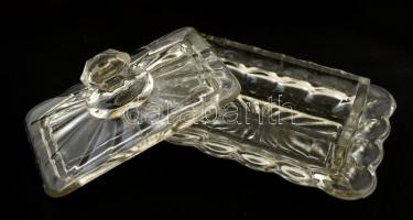 Vajtartó, üveg, jelzés nélkül, apró lepattanásokkal, 14x8 cm