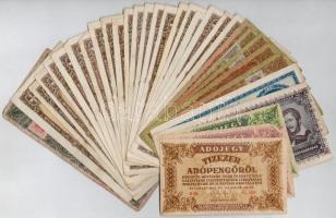 35db-os vegyes magyar pengő bankjegy tétel T:III,III-