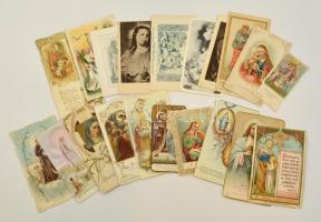cca 1900-1940 20 db szentkép, köztük több litho, 7,5x4 és 11,5x6 cm közti méretben